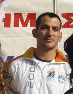 The Olympic winner Pirros Dimas, as photograph...