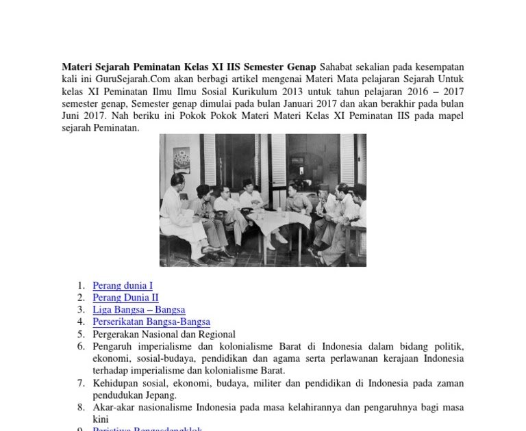 Soal Ujian Sejarah Kelas 11 Semester 2