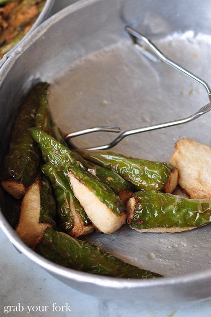 Chillies stuffed with fish paste