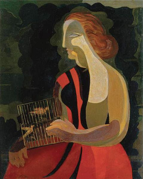 Woman with birds - Ekster Aleksandra
