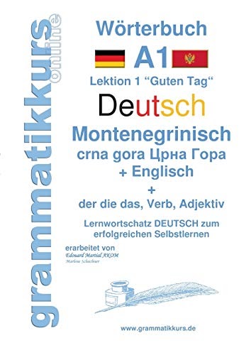 Online Lesen: Wörterbuch Deutsch - Montenegrinisch - Englisch Niveau A1