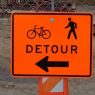 Bicycle and Pedestrian Detour Sign - Free High Resolution Photo