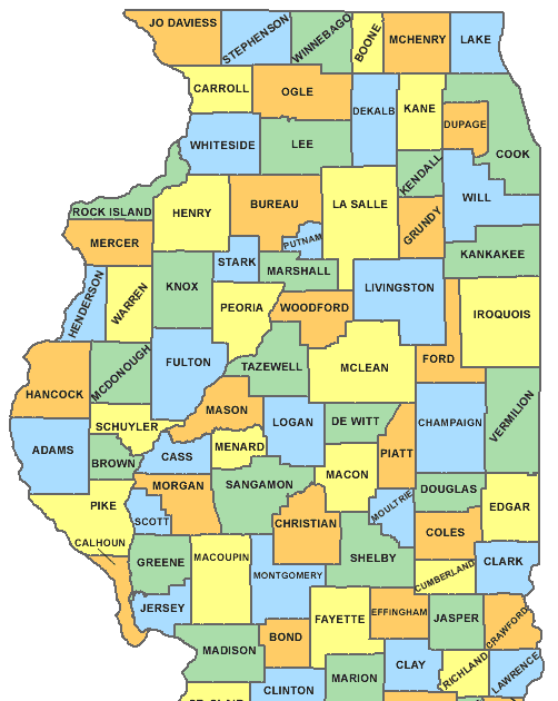 Map Of Illinois Counties And Cities