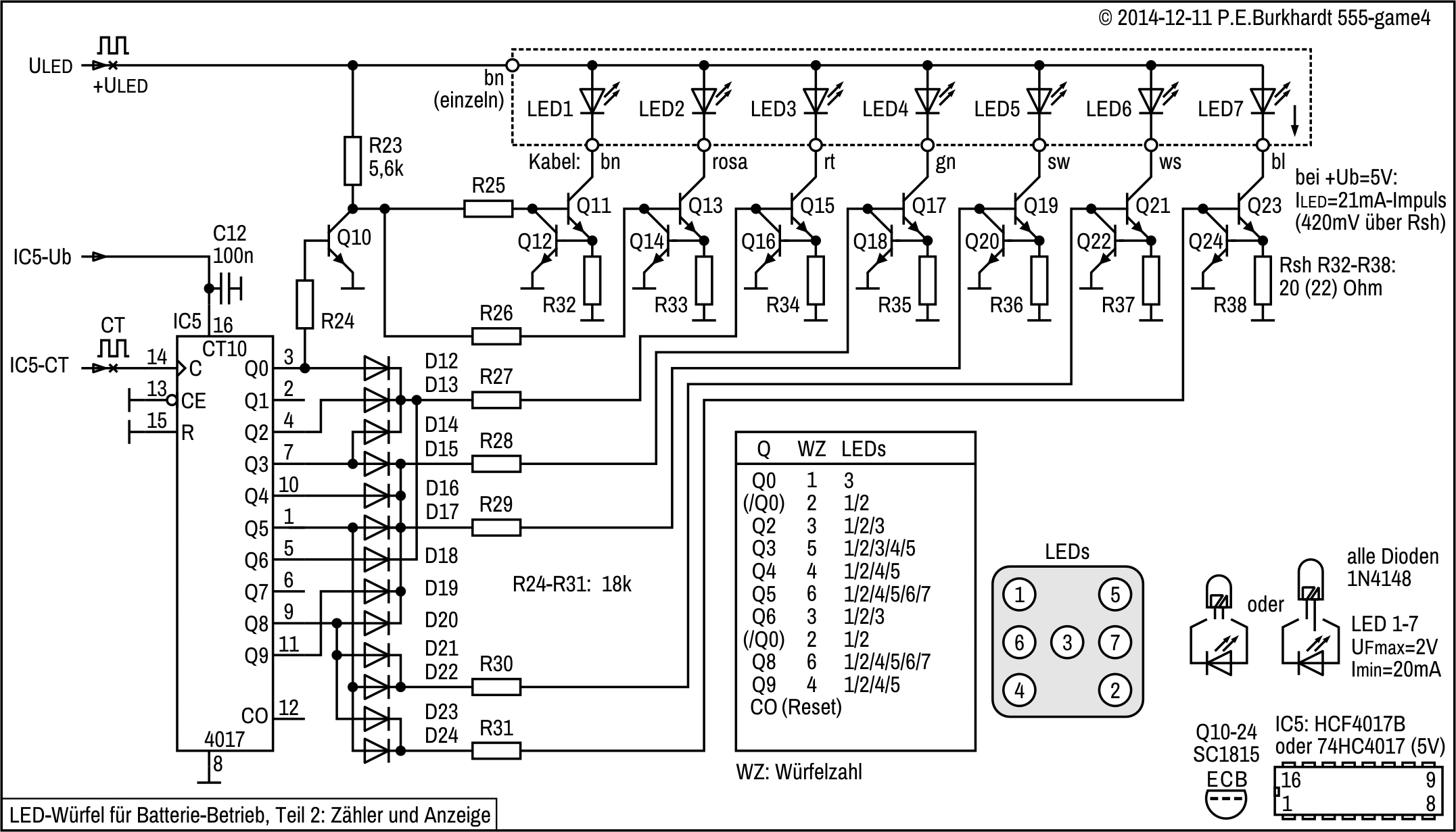 Schaltplan Elektronischer Würfel