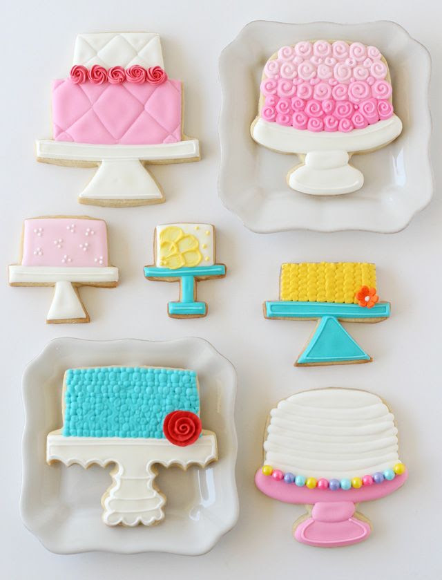 These Cake Stand Decorated Cookies are fabulous frosting on your tea party's cake