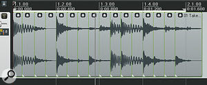 If you drag a REX2 file into Reaper's main arrange window, it'll automatically match itself to the project's tempo and present you with a series of beat slices. These slices make it easy to rearrange the performance, and also provide you with a lot of extra sonic options at mixdown. If you drag a REX2 file into Reaper's main arrange window, it'll automatically match itself to the project's tempo and present you with a series of beat slices. These slices make it easy to rearrange the performance, and also provide you with a lot of extra sonic options at mixdown.