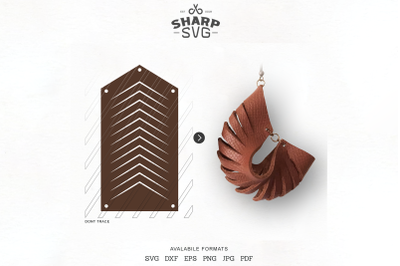 Download Sculpted Earring SVG - Leather Twisted Earrings Cut Template Free