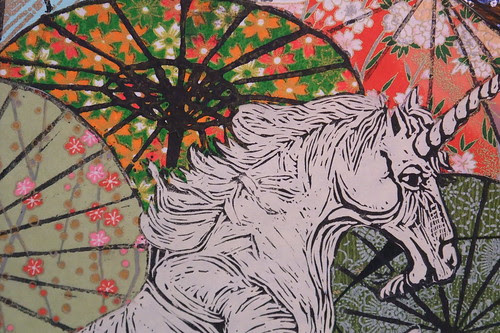 Unicorn amongst umbrellas III detail