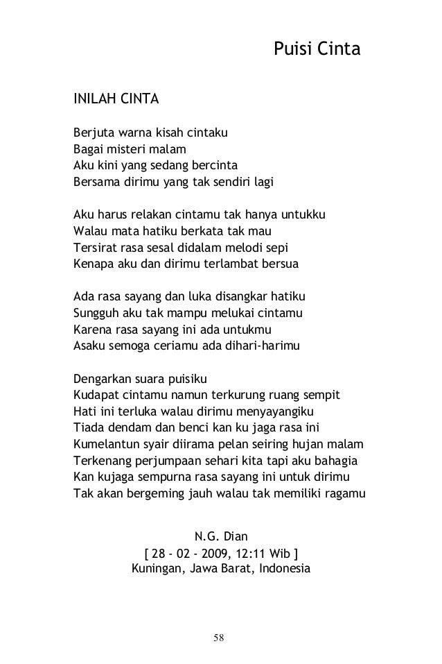 14+ Contoh Syair Cinta Indonesia