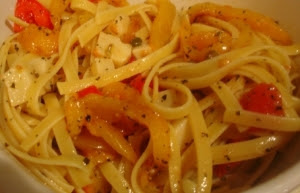pepperpasta11 Mango's Fettucine with Yellow Peppers