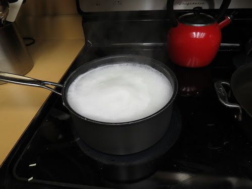 bubbling on a dirty stove
