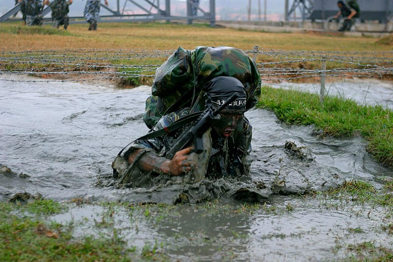 File:US Navy 061116-M-9827H-076 A marine with the People's Liberation Army (Navy) (PLA (N)) marine regiment, fights through a combat obstacle course at a naval base as part of a day of marine capability demonstrations.jpg