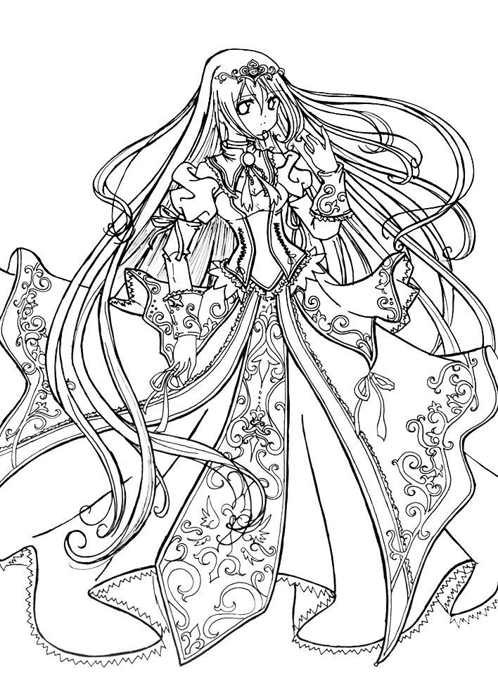 Anime Coloring Page Princess - 255+ File Include SVG PNG EPS DXF