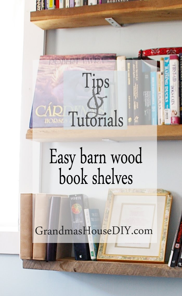 Easy do it yourself diy inexpensive cheap frugal barn wood book shelves with hidden hardware wood working
