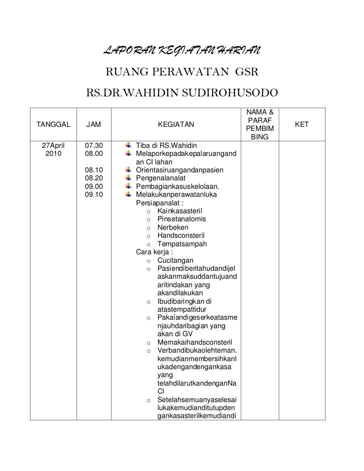 Contoh Format Laporan Bulanan Hrd Seputar Laporan