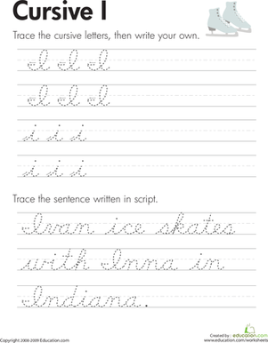 Tracing Cursive Sentences Worksheets - 3rd 4th 5th Grade Handwriting ...