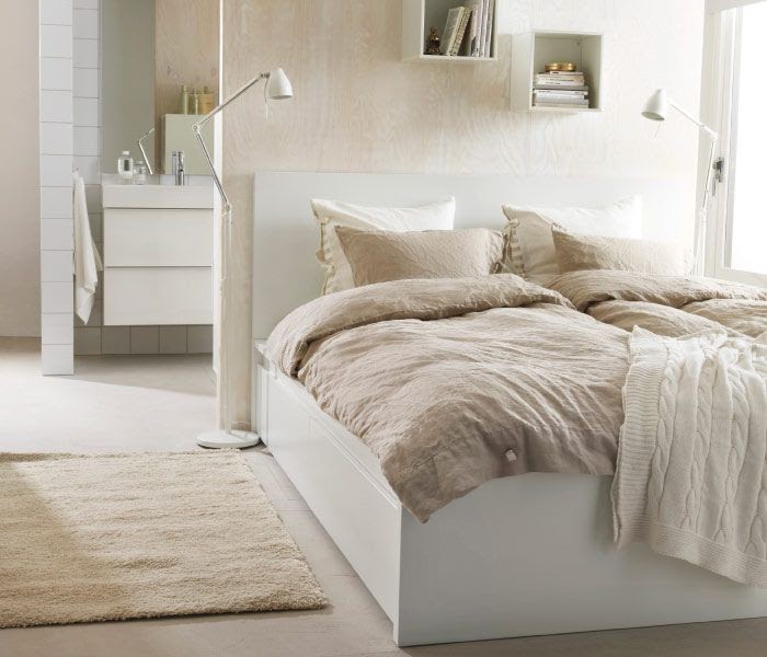 dekoration in naturfarben und weiß schlafzimmer - Single Schlafzimmer