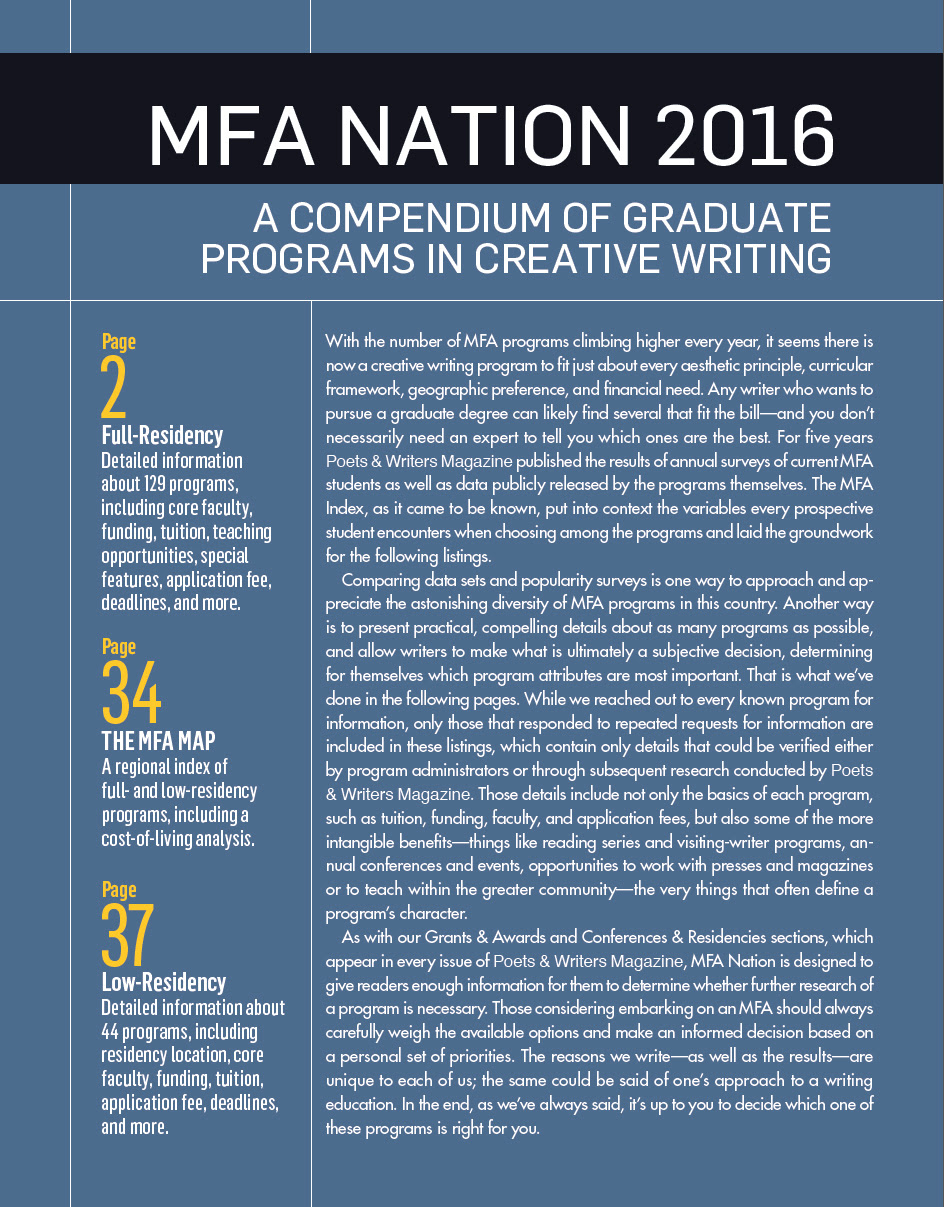 list of low residency mfa creative writing programs