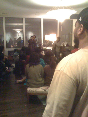 Avery Young and ensemble performing
