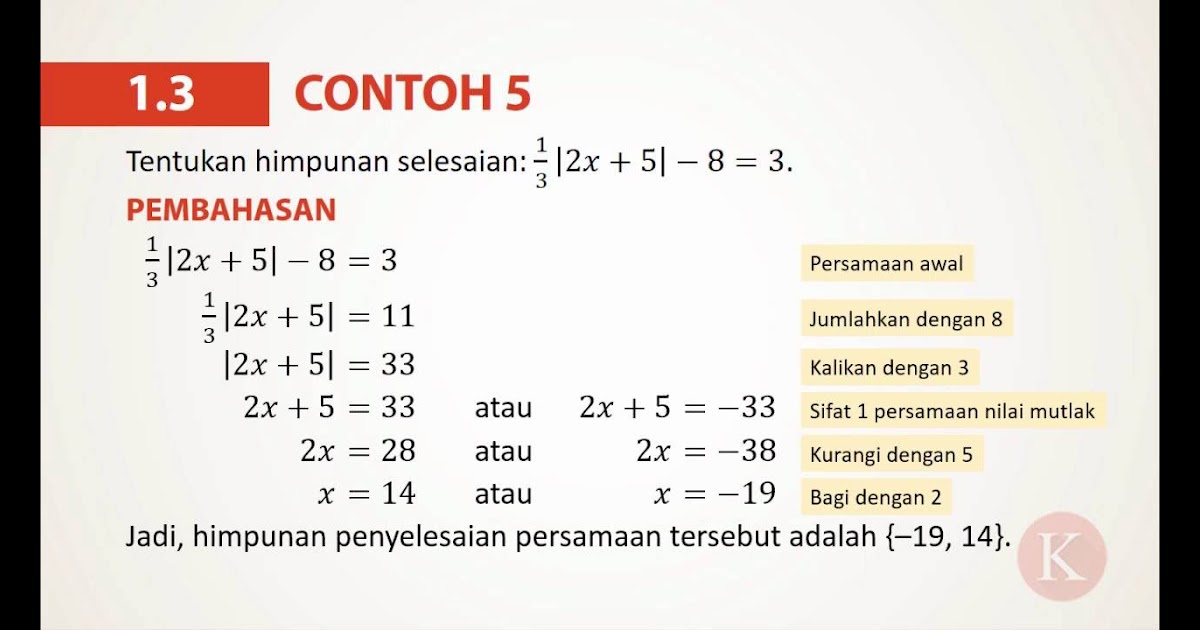 Contoh Soal Dan Pembahasan Persamaan Linear
