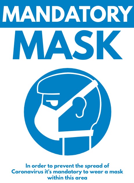 Area Wajib Masker Poster - Wear A Mask Coronavirus ...
