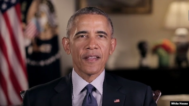 El presidentre Barack Obama, durante su mensaje semanal a la nación.