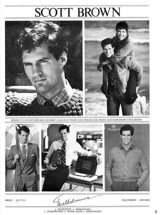 The Beefcake Turned Senator Scott Brown s Model Card The Beefcake Turned Senator Scott Brown s Model Card