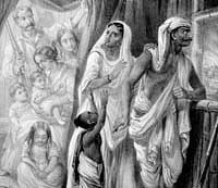 A British family is sheltered by an Indian family.