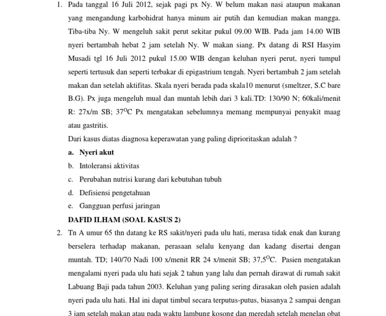 Contoh Soal Kasus Hemoroid