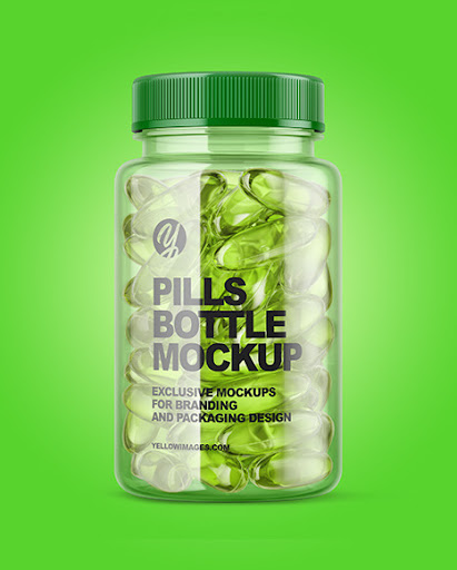 Download Clear Bottle With Soft Gel Capsules Mockup PSD Mockup Templates