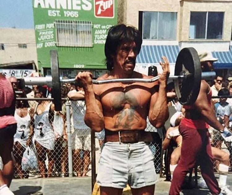 Danny Trejo at Muscle Beach, 80s.