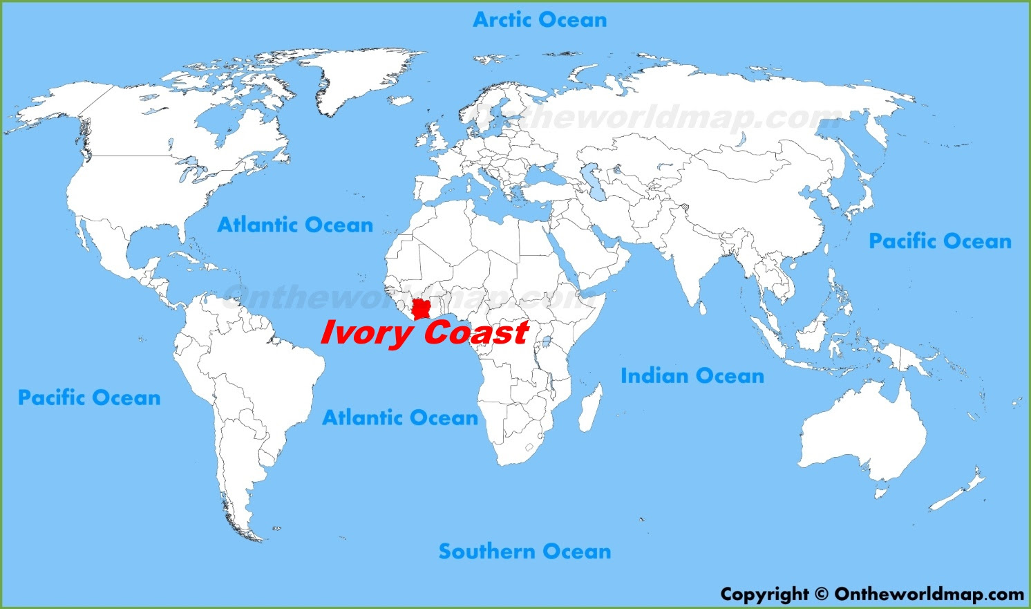 Ivory Coast On World Map 