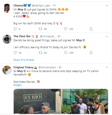  Davido signs May D to his DMW label