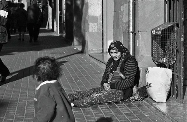 Romanian woman and her son, Barcelona [enlarge]