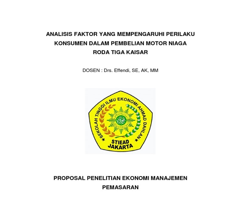 Proposal Tentang Manajemen Pemasaran