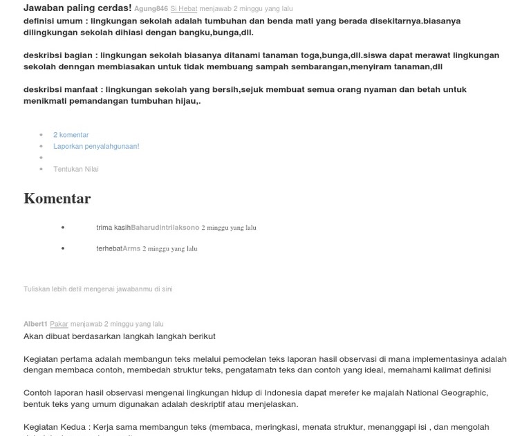 Contoh Teks Laporan Hasil Observasi Tentang Membuang