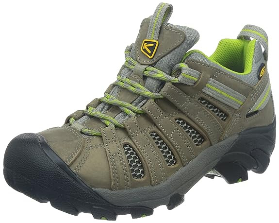 Keen Women's Voyageur Hiking Shoe,Neutral Gray/Lime Green,5 M US