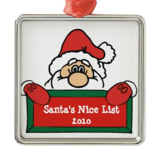 Santa's Nice List Christmas Tree Ornament ornament