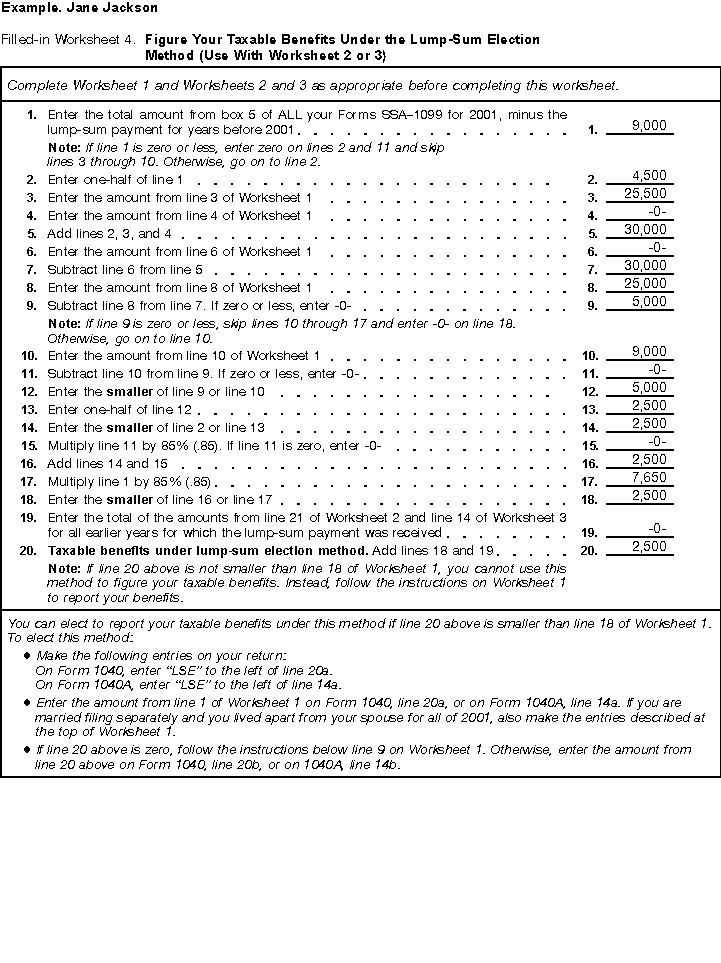 Irs Pub 915 Worksheet Tax Planner Compute Taxable Social Security