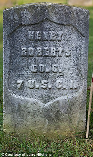 The grave of Henry Roberts is pictured. He served in Company C of the 7th Regiment for the Union Army