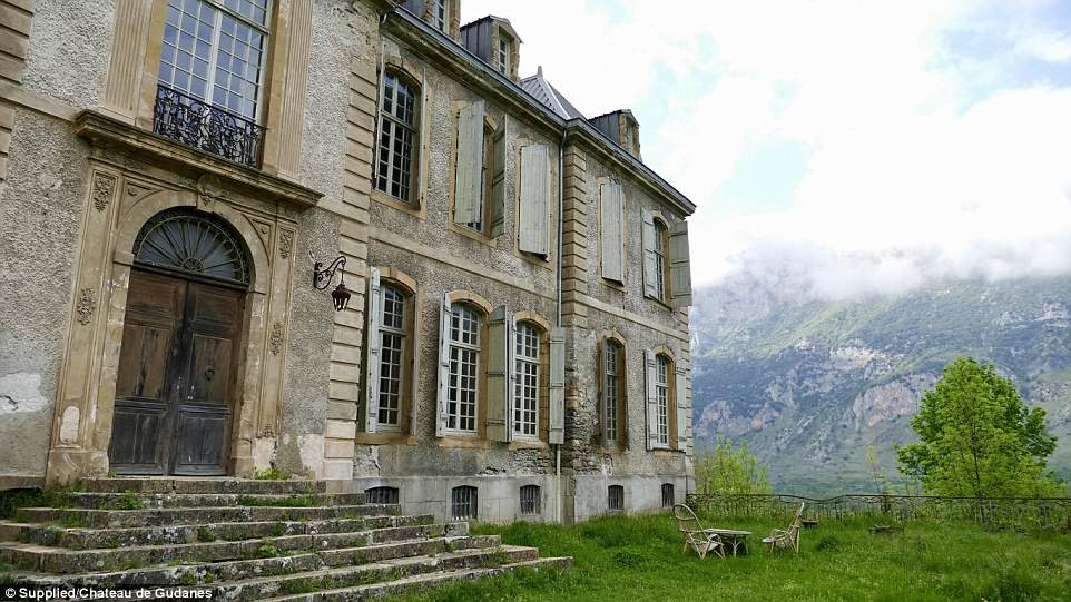 The Waters have also just released the book - which shows 'the love story of Château de Gudanes', which tells the story of the building - which was built between 1741 and 1750 - up until today (pictured)