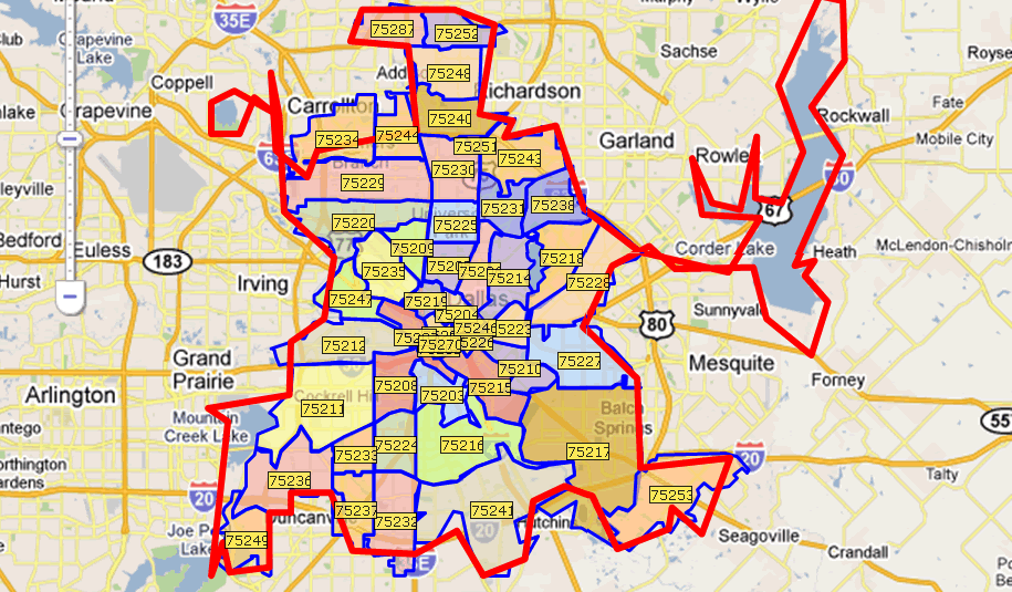 32 Dfw Zip Code Map Maps Database Source