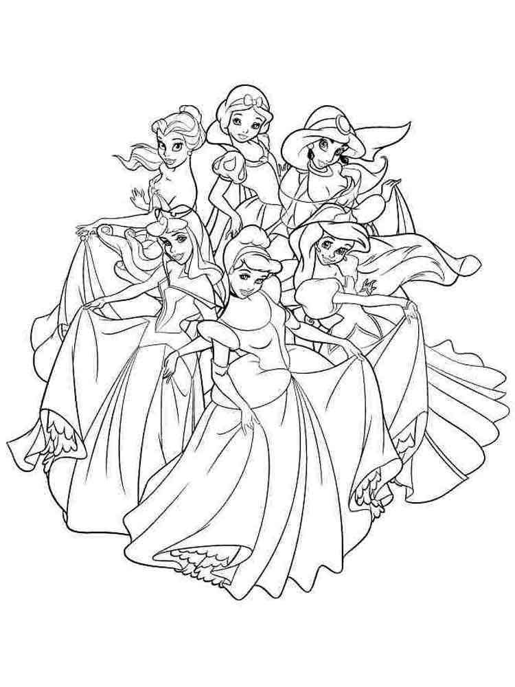 Coloring Pages Of Disney Princess 212 SVG File For Silhouette