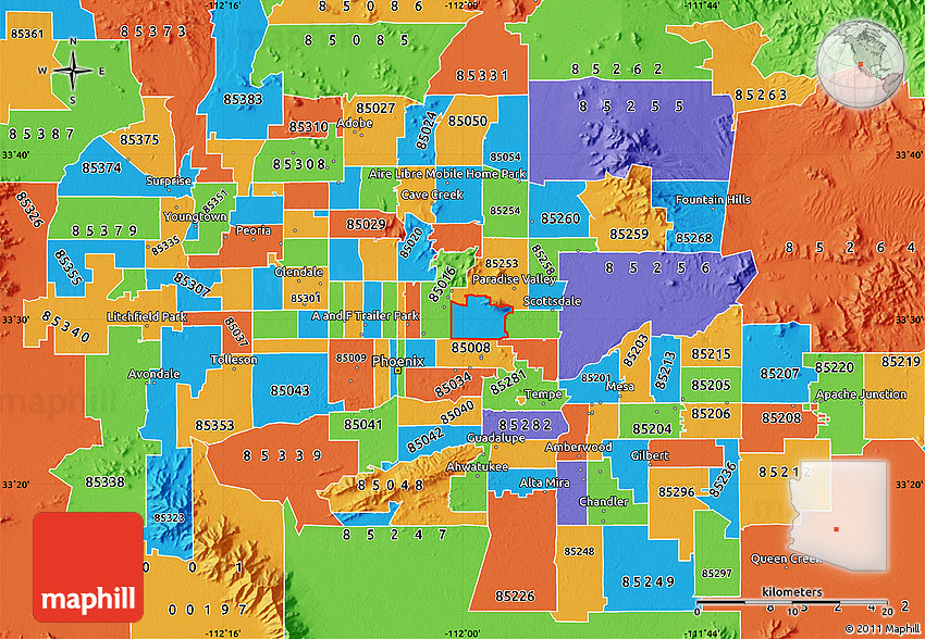 Arizona Zip Code Map