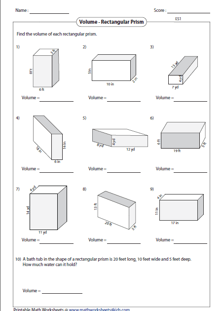 √ Volume Worksheets Grade 5 Printabel Volume And Capacity Mathematics