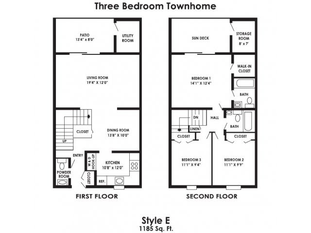 Townhouse Floor Plans 3 Bedroom