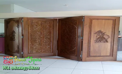 Pintu lipat kayu jati jepara untuk penyekat ruangan 2019 Pintu lipat kayu jati jepara untuk penyekat ruangan 2019