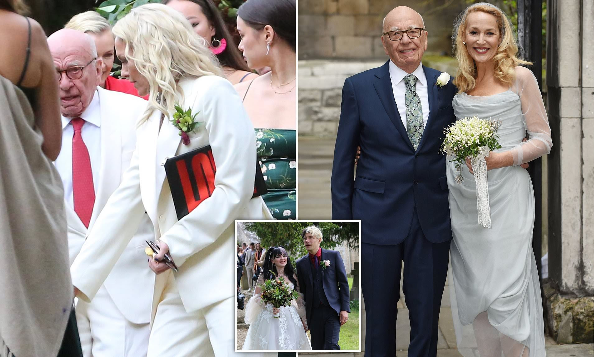 Jerry Hall served Rupert Murdoch divorce papers as he boarded jet after granddaughter's wedding