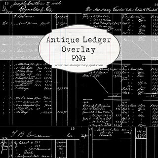 SAMPLE ONLY PREVIEW ANTIQUE ledger 12 and 1 half inch SQ BLACK OVERLAY melstampz