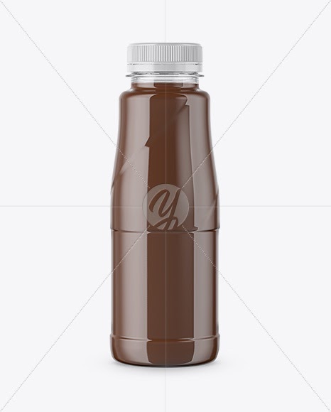 Download Download 360ml Plastic Bottle With Chocolate Cocktail Mockup Psd PSD Mockup Templates